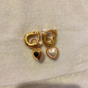 Heart drops earrings cold color Balmain Style